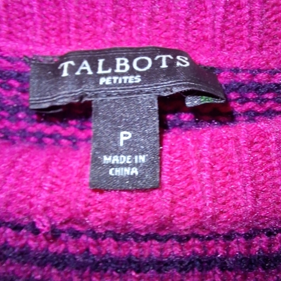 A Talbots ladies small petite pink lambs wool blend pullover sweater. EUC. - Picture 2 of 6